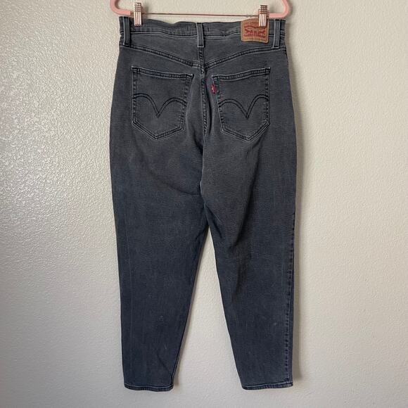 Levis Jeans Womens Size 31 Gray High Waisted Mom Denim Cropped Tapered Grunge - Picture 7 of 13
